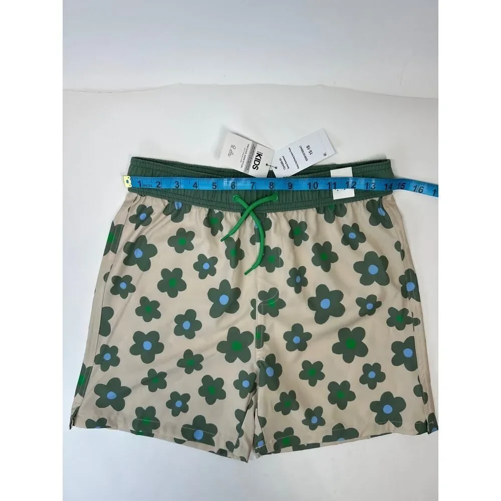 Surf Child‎ Benny Boardshort Rainy Day Swag Green Floral Size 15-16